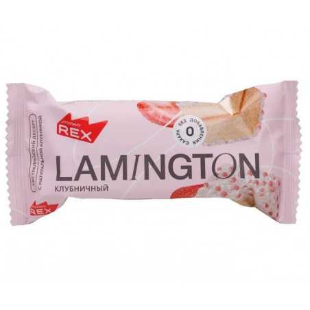 Olbaltumvielu rex lamington olbaltumvielu kūka, zemenes - 50 g