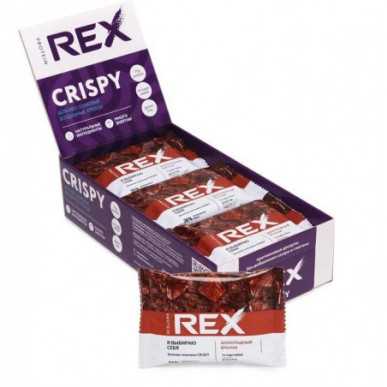 Olbaltumvielu rex kraukšķīgais olbaltumvielu-seriāla-snack, šokolādes cepums-55 g – madala kalorsusega toode firmalt Protein Rex, osta SportFit-ist