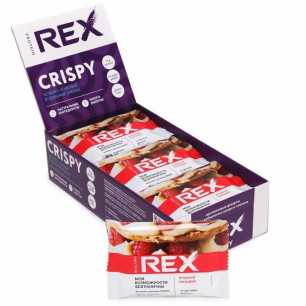 Olbaltumvielu rex kraukšķīgais olbaltumvielu-seriāla-snack, ogu-milfeiulle-55 g