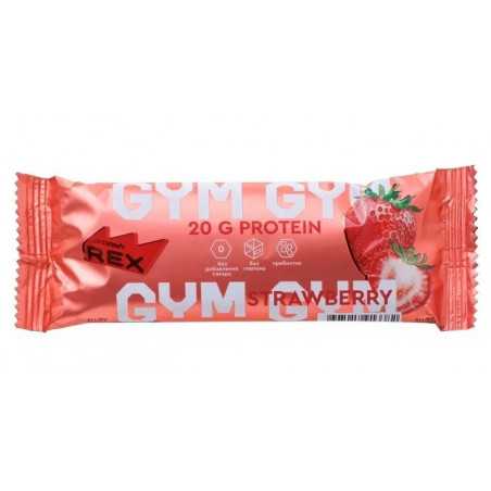 Olbaltumvielu rex sporta zāle ar augstu olbaltumvielu joslu, zemeņu deserts - 60 g