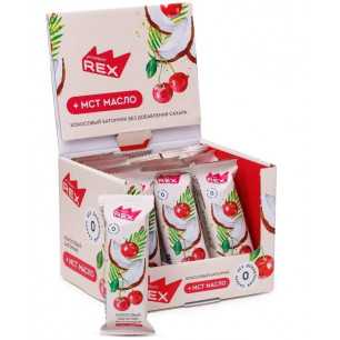 Olbaltumvielu rex stiklots kokosrieksts, ķirsis - 40 g