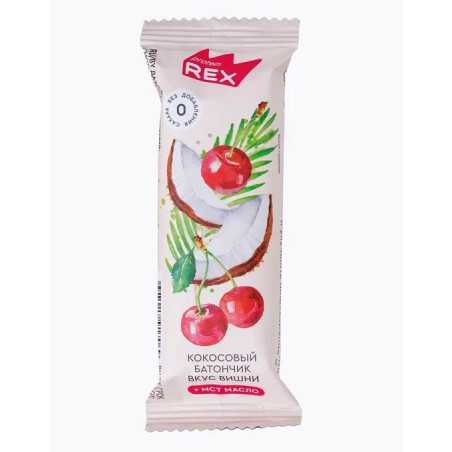 Olbaltumvielu rex stiklots kokosrieksts, ķirsis - 40 g