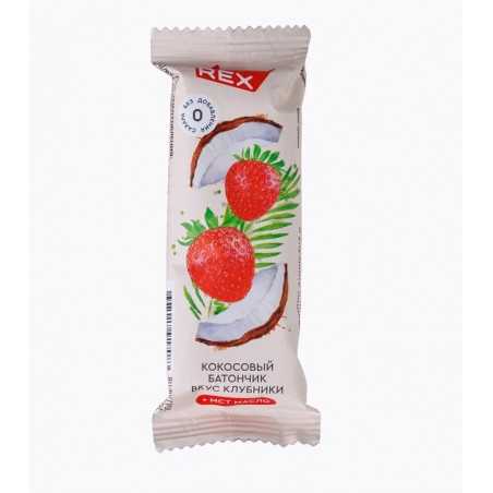 Olbaltumvielu rex stiklots kokosrieksts, zemenes - 40 g