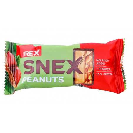 Olbaltumvielu rex snex glazēts batons, zemesrieksti - 50g