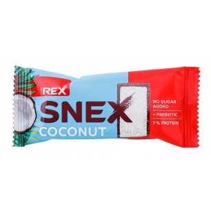 Olbaltumvielu rex snex stiklots batons, kokosrieksts - 40 g