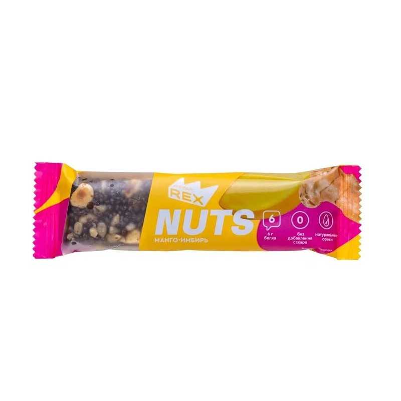 Pähklivalgubatoon, mango-ingver - 40g Pähklivalgubatoon, mango-ingver - 40g