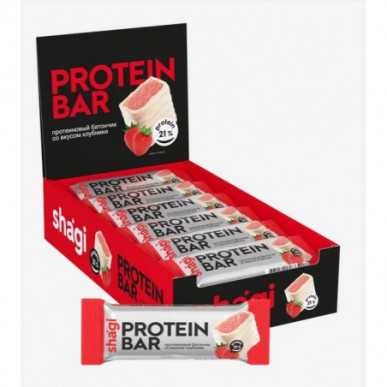 Olbaltumvielu rex shagi ar augstu olbaltumvielu saturošu joslu ar zemeņu garšu - 40 g – madala kalorsusega toode firmalt Protein Rex, osta SportFit-ist