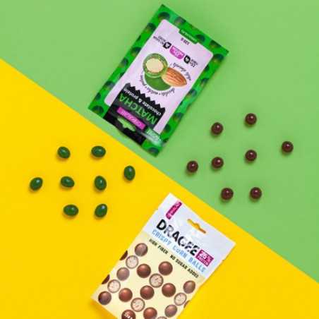 „Chikalab Drageee“ „Migdolai baltame šokolade su„ Matcha “arbata“, 120 gr