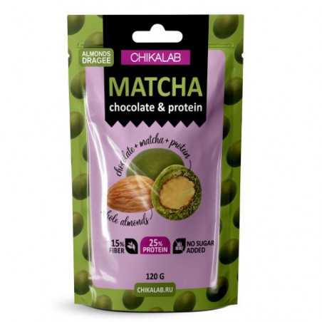 „Chikalab Drageee“ „Migdolai baltame šokolade su„ Matcha “arbata“, 120 gr