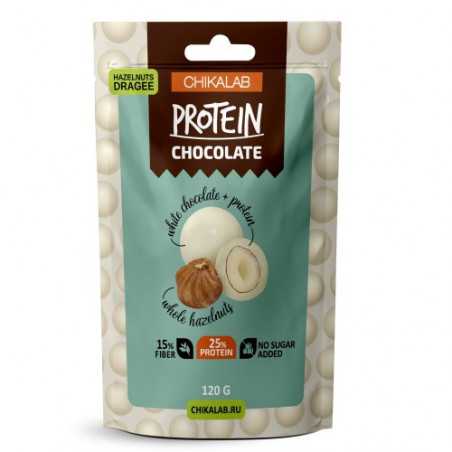 „Chikalab Dragee“ „lazdyno riešutai baltame šokolade“, 120 gr