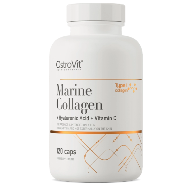 Ostrovitas jūras kolagēns + hialuronskābe + C vitamīns - 120 kapsulas