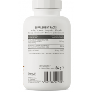 Ostrovitas jūras kolagēns + hialuronskābe + C vitamīns - 120 kapsulas