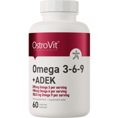 Ostrovit Omega 3-6-9 + ADEK-60 kapsulas – madala kalorsusega toode firmalt Ostrovit, osta SportFit-ist