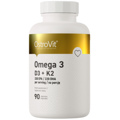 Ostrovit Omega 3 D3+K2 - 90 kapsulas – madala kalorsusega toode firmalt Ostrovit, osta SportFit-ist