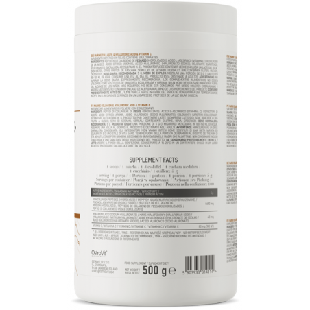 Ostrovit jūras kolagēns + hialuronskābe + C vitamīns, mango un ananāsi - 500 g