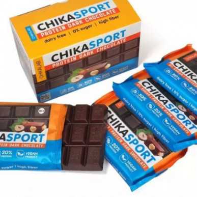 Chikalab Chikasport Dark Protein -suklaa pähkinöillä, 100 g – madala kalorsusega toode firmalt Chikalab, osta SportFit-ist
