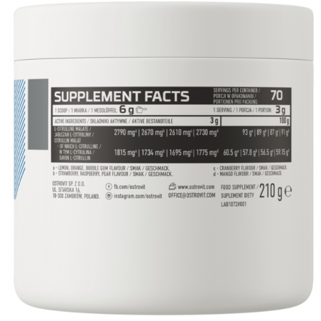 Ostrovit citrulline, citrons - 210 g