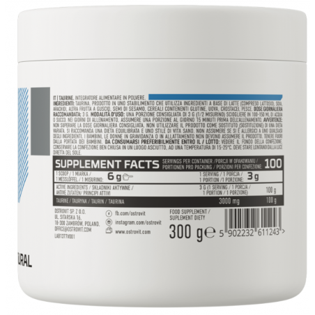 Ostrovit taurine, tīrs - 300 g