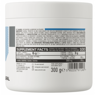 Ostrovit taurine, tīrs - 300 g – madala kalorsusega toode firmalt Ostrovit, osta SportFit-ist