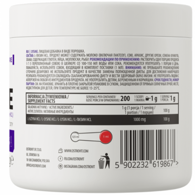 Ostrovit lizīns, tīrs - 200 g – madala kalorsusega toode firmalt Ostrovit, osta SportFit-ist