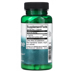 Swanson L -arginīns, 500 mg - 100 kapsulas