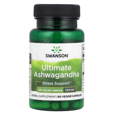 Swanson Ashwagandha Ultimate KSM-66, 250mg-60 VCAPS – madala kalorsusega toode firmalt SWANSON, osta SportFit-ist