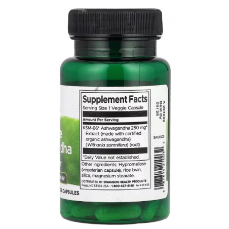 Swanson Ashwagandha Ultimate KSM-66, 250mg-60 VCAPS