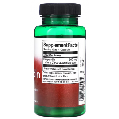 Swanson hesperidīns, 500 mg - 60 kapsulas – madala kalorsusega toode firmalt SWANSON, osta SportFit-ist