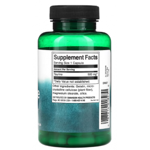 Swanson taurine, 500 mg - 100 kapsulas