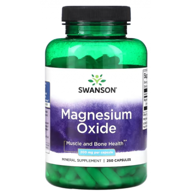 Swanson magnijs, 200 mg - 250 kapsulas – madala kalorsusega toode firmalt SWANSON, osta SportFit-ist