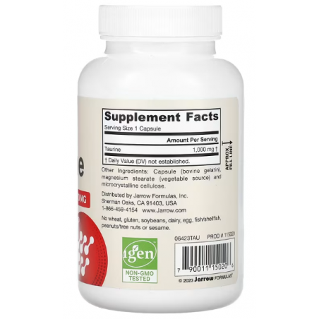 Jarrow Formulas taurine, 1000 mg - 100 kapsulas