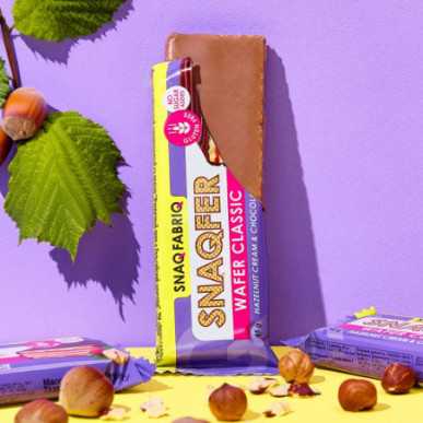 SNAQ fabriq vafeļu baton "lazdu riekstu krēms un šokolāde", 45 g – madala kalorsusega toode firmalt Snaq Fabriq, osta SportFit-ist