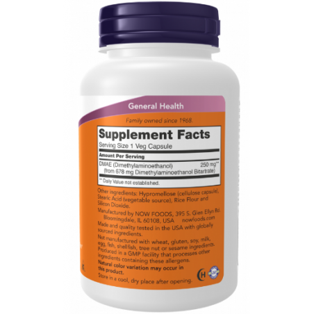 Tagad Foods DMAE (dimetilaminoetanols), 250 mg - 100 vcaps