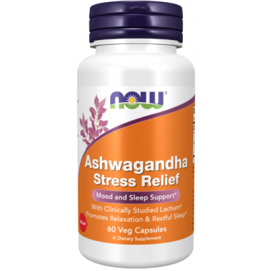 Tagad pārtikas produkti Ashwagandha stresa mazināšana - 60 vcaps – madala kalorsusega toode firmalt NOW, osta SportFit-ist