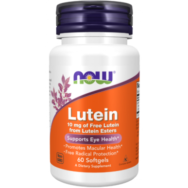 Tagad pārtikas produkti luteīns, 10 mg - 60 mīksti želejas – madala kalorsusega toode firmalt NOW, osta SportFit-ist