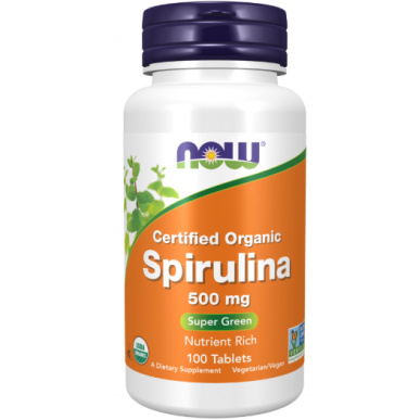 Tagad ēdieni spirulina, 500 mg - 100 tabletes – madala kalorsusega toode firmalt NOW, osta SportFit-ist