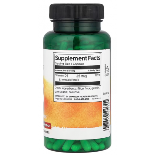 Swanson D vitamīns, 1000 SV-250 kapsulas