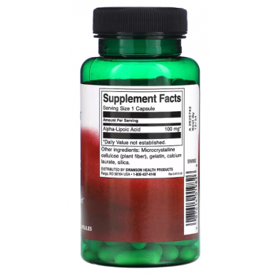 Swanson Alpha -liposkābe, 100 mg - 120 kapsulas – madala kalorsusega toode firmalt SWANSON, osta SportFit-ist