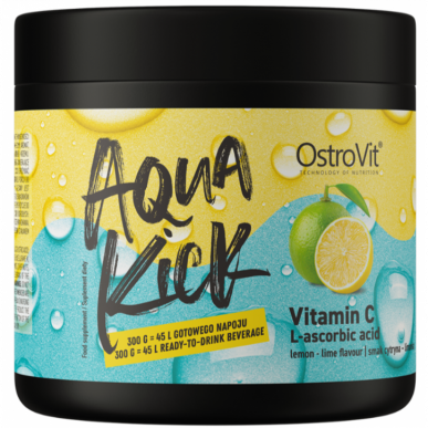 Ostrovit Aqua Kick C vitamīns, citrons - 300 g – madala kalorsusega toode firmalt Ostrovit, osta SportFit-ist
