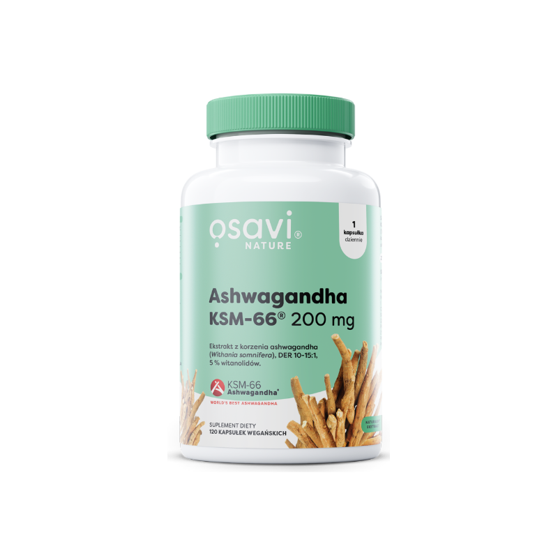 Osavi Ashwagandha KSM -66, 200 mg - 120 vegānu kapsulas