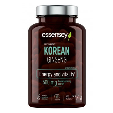 Essensey korejiešu žeņšeņs, 500 mg - 90 kapsulas – madala kalorsusega toode firmalt Essensey, osta SportFit-ist