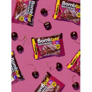 Bombbar glazēti cepumi "Cherry Brownie", 50 g – madala kalorsusega toode firmalt Bombbar, osta SportFit-ist