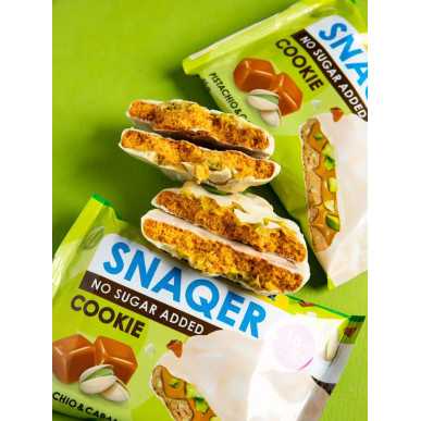 SNAQ FABRIQ SNAQER glazēts sīkdatne, pistācijas un karamele, 45 g – madala kalorsusega toode firmalt Snaq Fabriq, osta SportFit-ist
