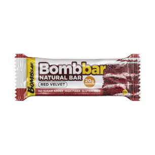 BombBar glazētā olbaltumvielu batona "sarkanais samts", 60 g