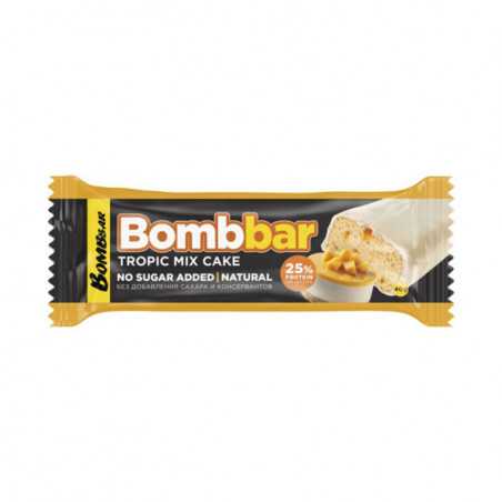 Bombbar stiklots olbaltumvielu bārs "Tropical Mix Cake", 40 g