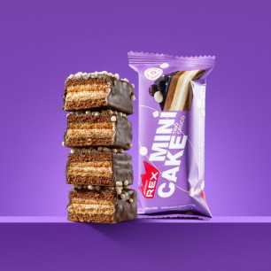 Olbaltumvielu rex mini olbaltumvielu kūka trīs šokolādes, 40 g