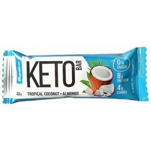 Bombbar Keto olbaltumvielu bārs "Tropu kokosrieksts un mandeļu", 40 g