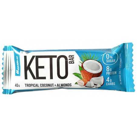 Bombbar Keto olbaltumvielu bārs "Tropu kokosrieksts un mandeļu", 40 g