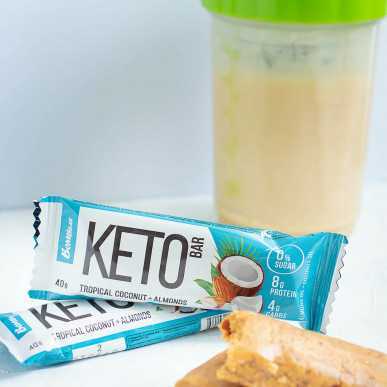 Bombbar Keto -proteiinipalkki "Trooppinen kookospähkinä ja manteli", 40 g – madala kalorsusega toode firmalt Bombbar, osta SportFit-ist