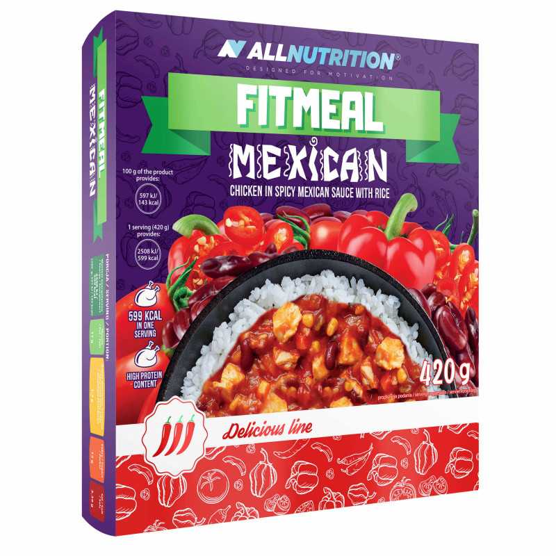 Allnuprition FitMeal vistas rīsi meksikāņu mērcē, 420 g Allnuprition FitMeal vistas rīsi meksikāņu mērcē, 420 g
